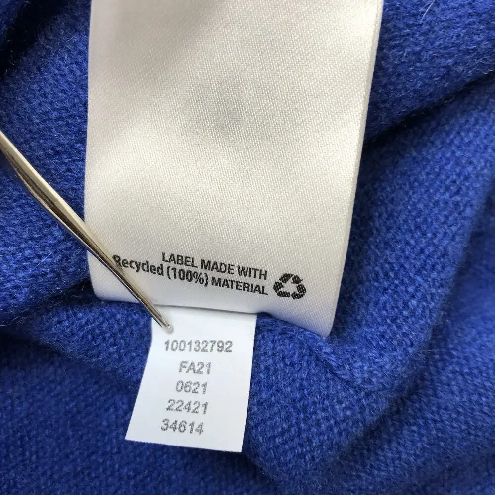 Morgan Taylor Women’s Super Soft 100% Cashmere Blue Crew Neck Sweater Size XL